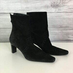 Vintage Y2K Womens Ankle Boots 9.5 Black BRAZILIAN SUEDE Going Out Timeless